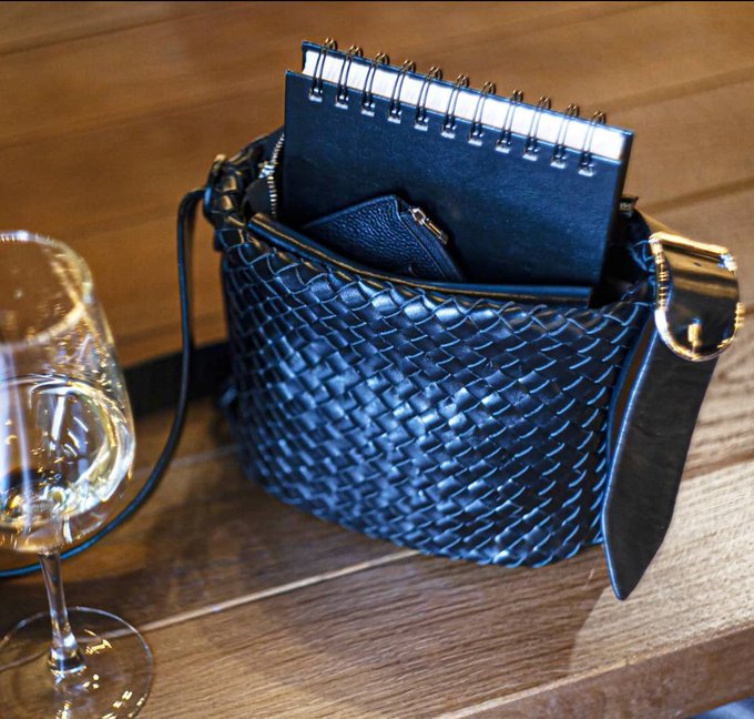 Braided leather tote