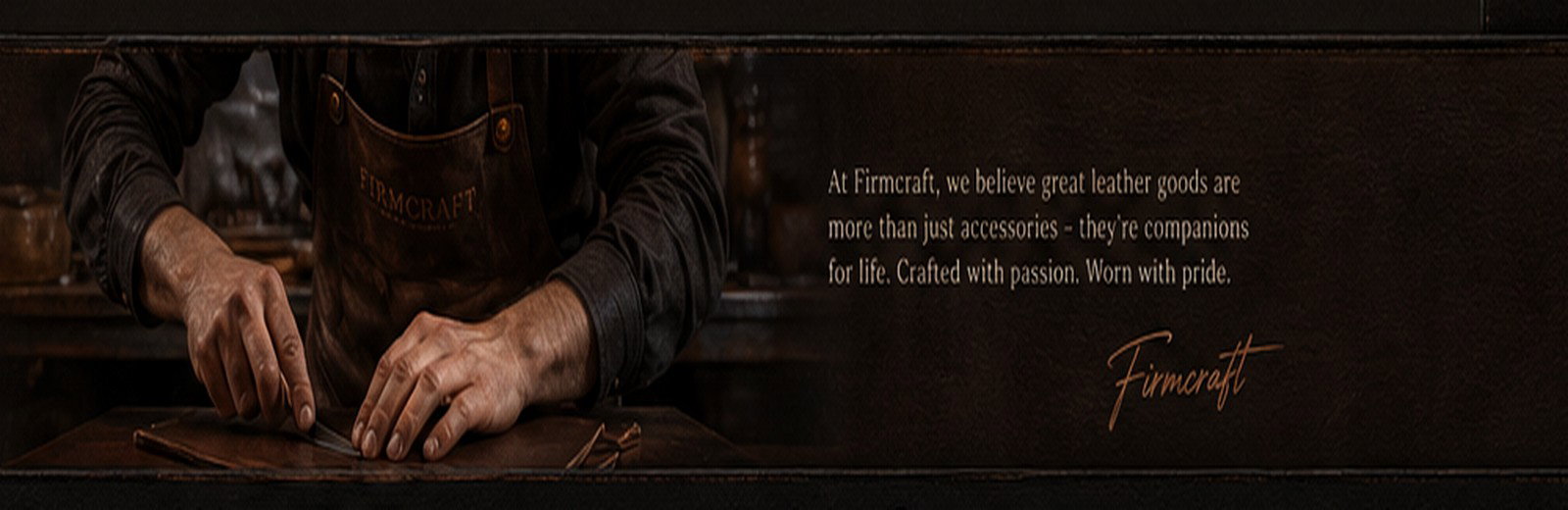 Generated atelier bench with leather crafting scene